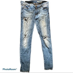 Zara Trafaluc Distressed Denim Jeans Sz  26